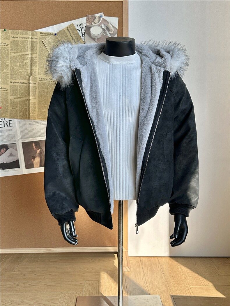 【重磅1800g】大理石座山雕外套大毛领座山雕棉服514-919-P95,男装棉衣,星座514