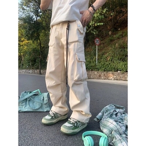 工装休闲裤男女韩版潮流高街帅气大口袋2026夏季ins长裤K6494-P56图片