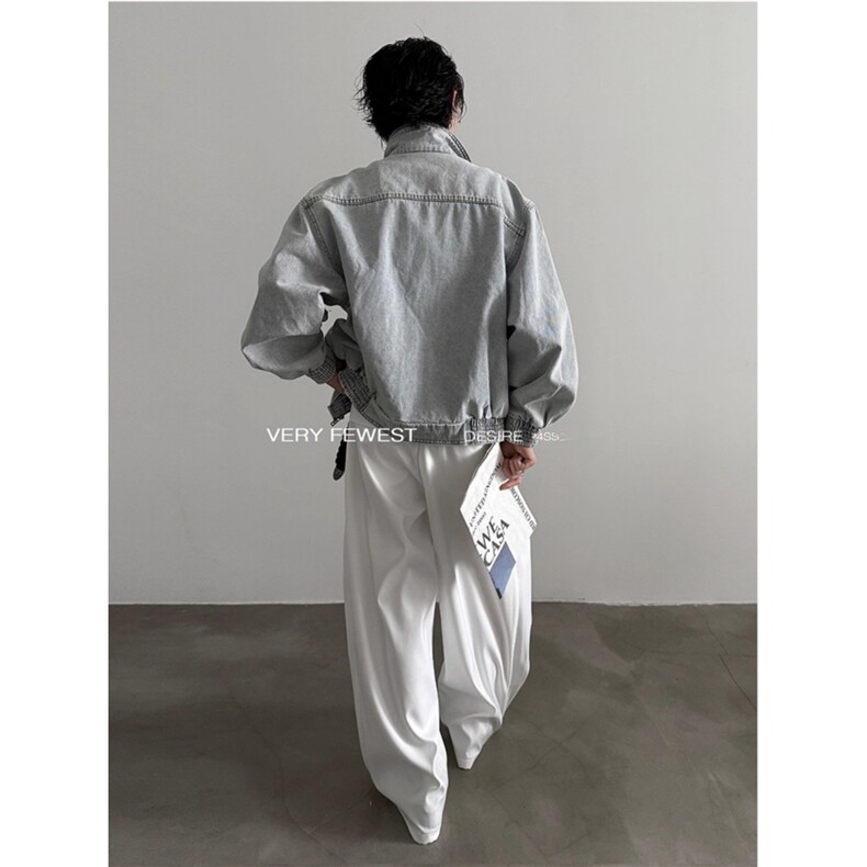 1506-1/JA1801/P80潮复古怀旧浅蓝色牛仔外套男女翻领廓形夹克,男装工装外套,星座1506-1