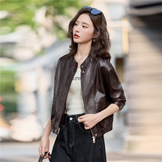 2025秋季新款时尚皮衣外套机车服，女装皮衣，1C078