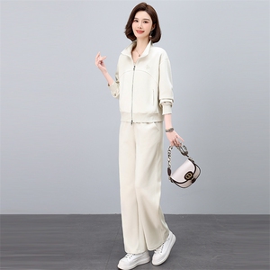 春季套装女2025新款高级感穿搭一整套时尚休闲中年妈妈运动两件套图片