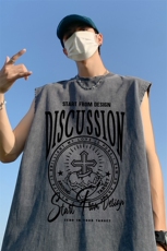三亚外景夏季美式水洗无袖T恤潮流宽松背心潮流DT6249P45控58，男装背心/马甲，电商A268A