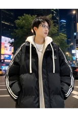 棉衣男冬季新款港风宽松假两件宽松连帽学生棉服MY8882-P82，男装棉衣，星座214-3