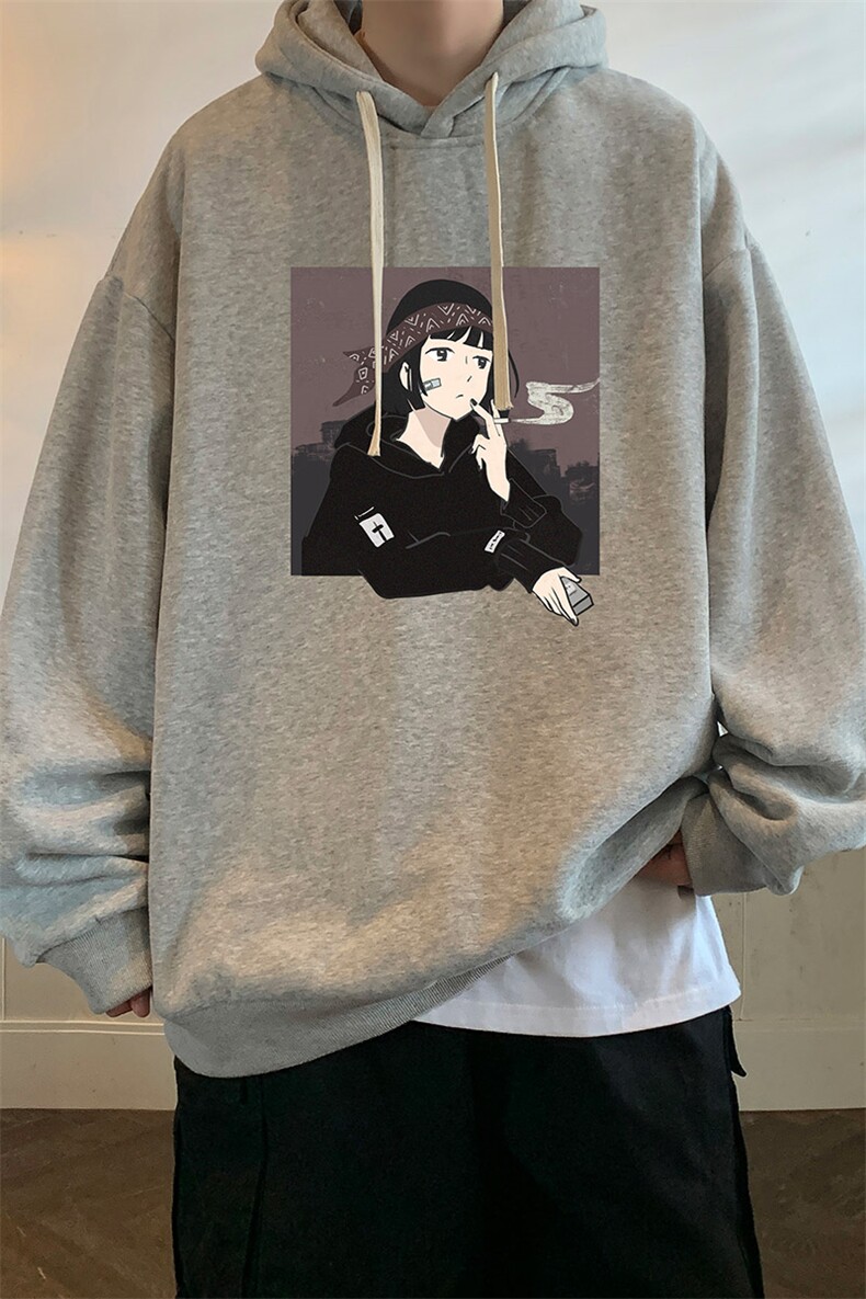 纯棉连帽卫衣男大码运动帽衫宽松薄WY2122-P35加绒款-P40,男装卫衣,电商A040