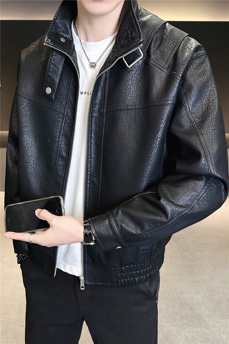 春季皮衣男2026新款春秋皮夹克外套C317-JK002-P145,男装夹克,电商C317