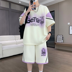 夏季冰感运动短袖T恤套装宽松潮流百搭时尚两件套 A436-1170-P55图片