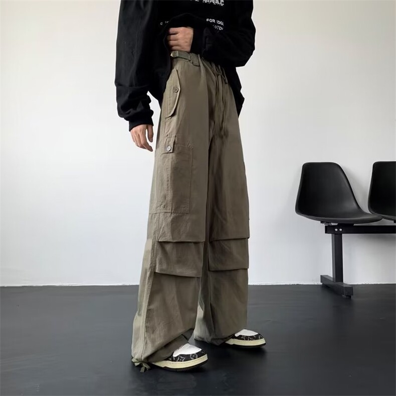 高质量春秋新款休闲裤男女情侣款宽松工装裤降伞兵长裤子X100-P50,男装休闲裤,星座1109-3