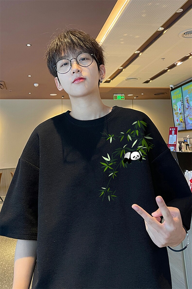 量大优！供视频！港风华夫格短袖T恤半袖男HT215-特P18,男装T恤,电商B367
