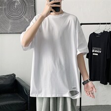 100纯棉好品质港风宽松百搭t恤男短袖破洞半袖体恤WT04-P25，男装T恤，电商A426-1(原A430-1)