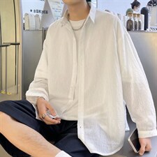 长袖衬衫男港风镂空冰丝防晒衣夹克衬衫C615P38图片