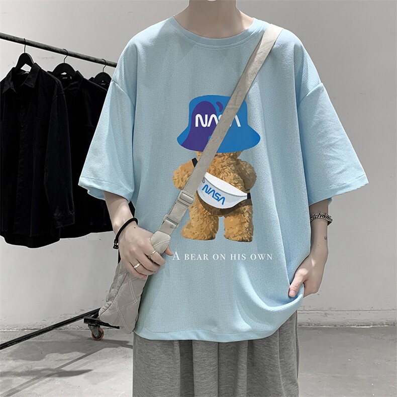 华夫格t恤男短袖男大码五分袖大皂风HT73288-P22,男装T恤,电商A040