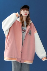 中性风2022秋季新款拼接小熊印花棒球服夹克外套-G101p75控98，男装夹克，A247A