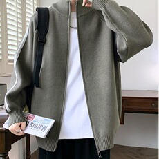 2025春秋季新款男生日系重磅开衫毛衣男士潮牌针织衫休闲情侣外套，男装针织衫/毛衣，星座506A