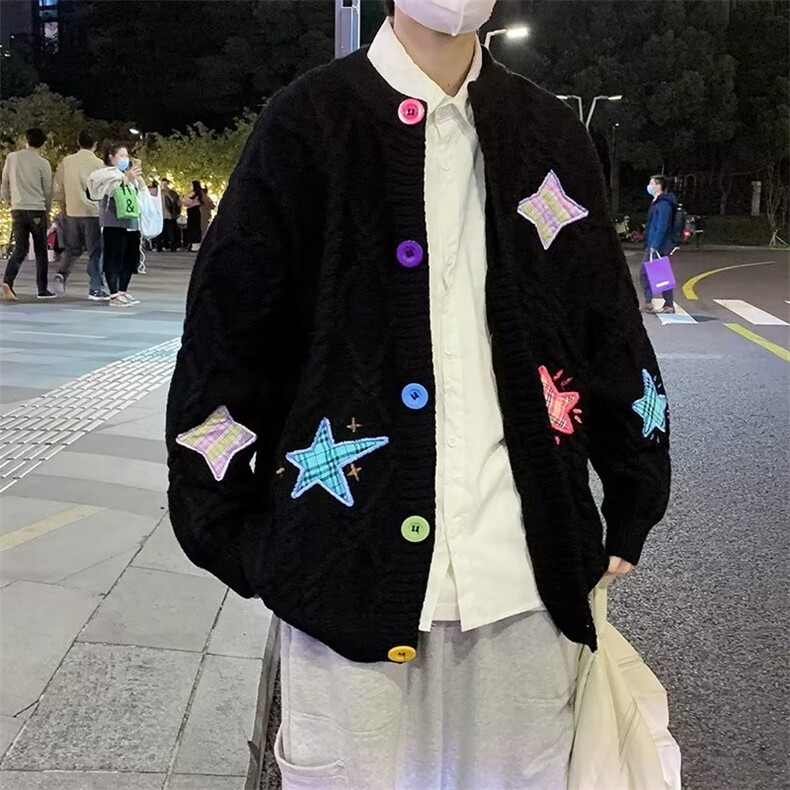 休闲潮流长袖潮毛衣原宿圆领开衫新款针织衫男GM238P65,男装针织衫/毛衣,星座1116-2