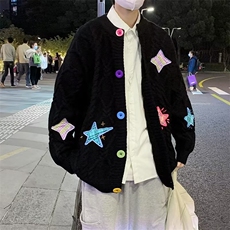 休闲潮流长袖潮毛衣原宿圆领开衫新款针织衫男GM238P65，男装针织衫/毛衣，星座1116-2