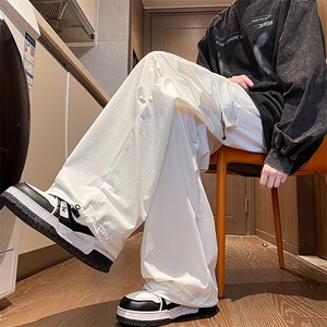8XL-M 特大码冰丝裤男美式工装裤高腰垂感宽松防晒阔腿裤K962P45图片