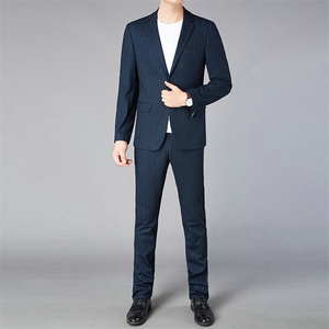 2021商务正装男爸爸装时尚西服两件套套装中年装ASD8959-P265图片