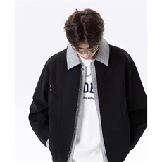网络图现货潮流痞帅拼色翻领高端大码潮牌休闲男夹克JHT246-P70，男装夹克，星座715-7