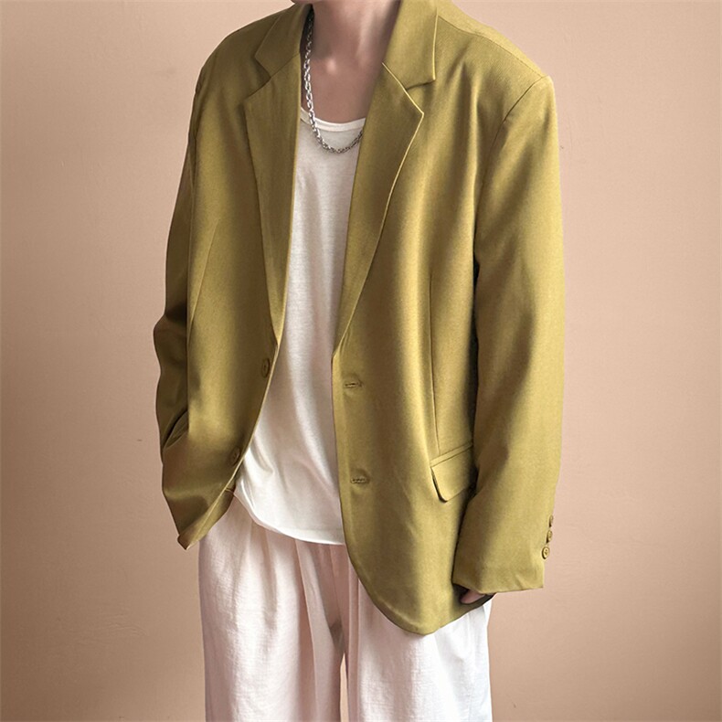 秋新款高级感潮西装外套宽松休闲设计感西服A351-AX2481-P115，男装西服套装，电商A351