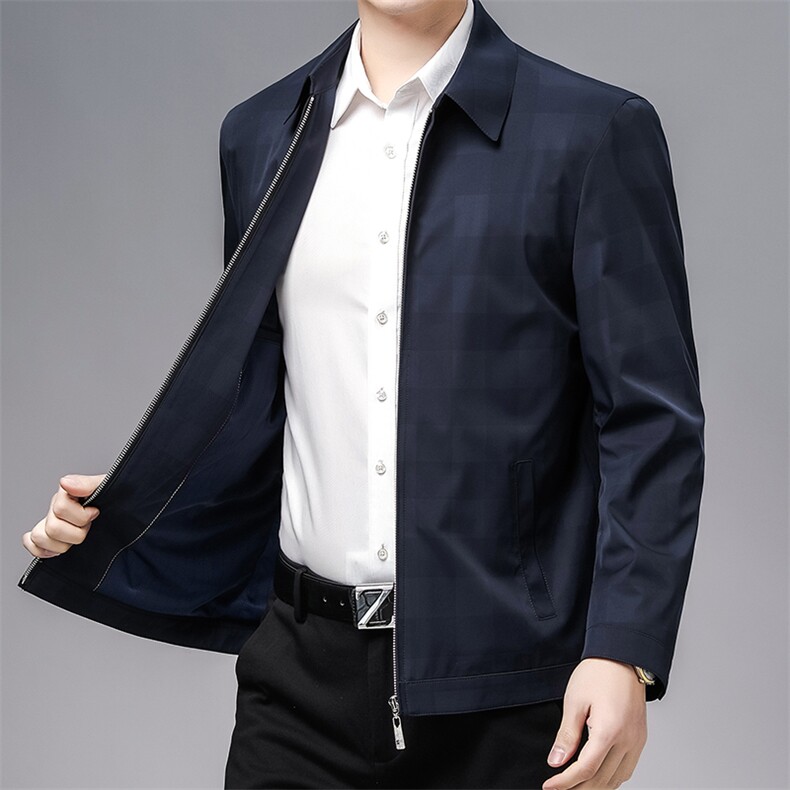 X208钱塘2020-2中年男士商务休闲简约秋冬季夹克外套P120,男装夹克,钱塘207-2