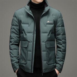 白鹅绒中年男士休闲立领羽绒服保暖羽绒爸爸装上衣YYYR19-P300图片