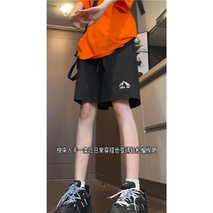 抖音品质夏季新款泡泡格潮流印花宽松短裤B315-K24142-p35控48图片