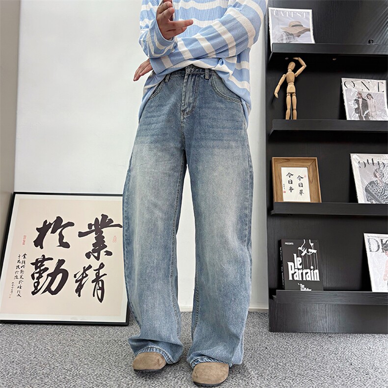CK12/P68控98秋季中性风韩版松弛简约大气百搭舒适洗水牛仔裤图首,男装牛仔裤,星座305B-1