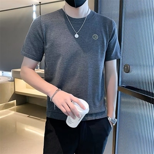 男士针织短袖毛衣男圆领半袖内搭衫半截袖打底衫夏季男款T恤 M815图片