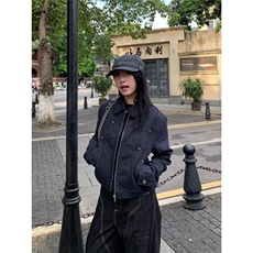 高街vibe水洗做旧牛仔外套男女宽松工装夹克情侣秋季JKF4011，男装工装外套，星座516A
