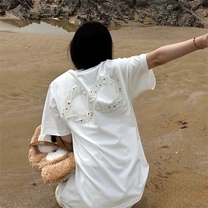 万针全刺绣工艺抖音得物高品质260克重磅纯棉双纱美式高街短袖T恤图片