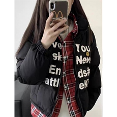 【有货】DW268-P108美式假两件字母印花棉衣女冬季宽松加厚外套，男装棉衣，星座603-2