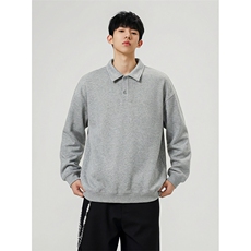 抖音得物高品质二开26春装美式高街结构设计POLO翻领卫衣外套W77，男装Polo衫，电商A486