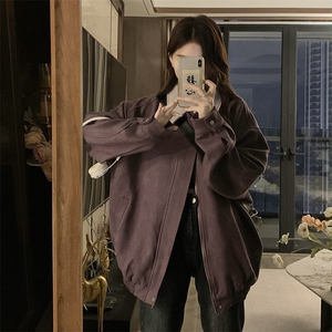 美式2025秋季新款底特律夹克女春秋鹿皮绒翻领工装外套 C816-P105图片