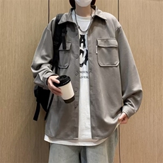秋季新款潮流衬衫男港风休闲长袖宽松外套上衣外穿潮CY494-P41，男装衬衫，星座412-3
