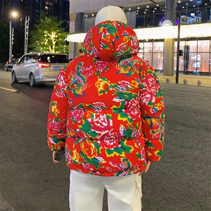 MY206东北大花连帽加厚保暖防寒棉衣外套棉服风汉服民族特色图片