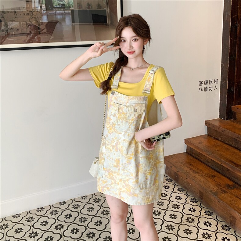 新款现货!黄色牛仔套装-845-P155K230，女装牛仔裙，浙宝193A