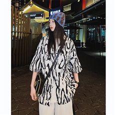 衬衫男士短袖韩版潮痞子帅气百搭印花2024秋夏ins外套CY844-P29，男装衬衫，星座412-2