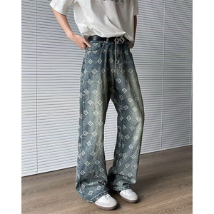美式高街牛仔裤男士韩版潮流2025夏季ins长裤RK2740-P45图片
