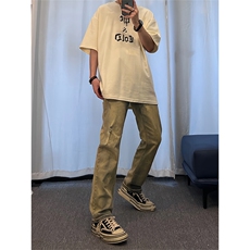 美式hiphop纯色星星装饰修身直筒牛仔裤控价68，男装牛仔裤，星座310A-4