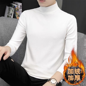 十万件不断货 半高领毛衣男士冬季加绒内搭保暖打底针织衫M90-P30图片