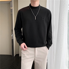 慵懒高级半高领双面绒针织打底衫德绒上衣男M50/P20降，男装针织衫/毛衣，电商A243
