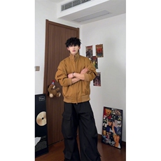 美式飞行服立领夹克男款痞帅短款外套棒球服潮504-W680-特P60控98，男装夹克，星座504