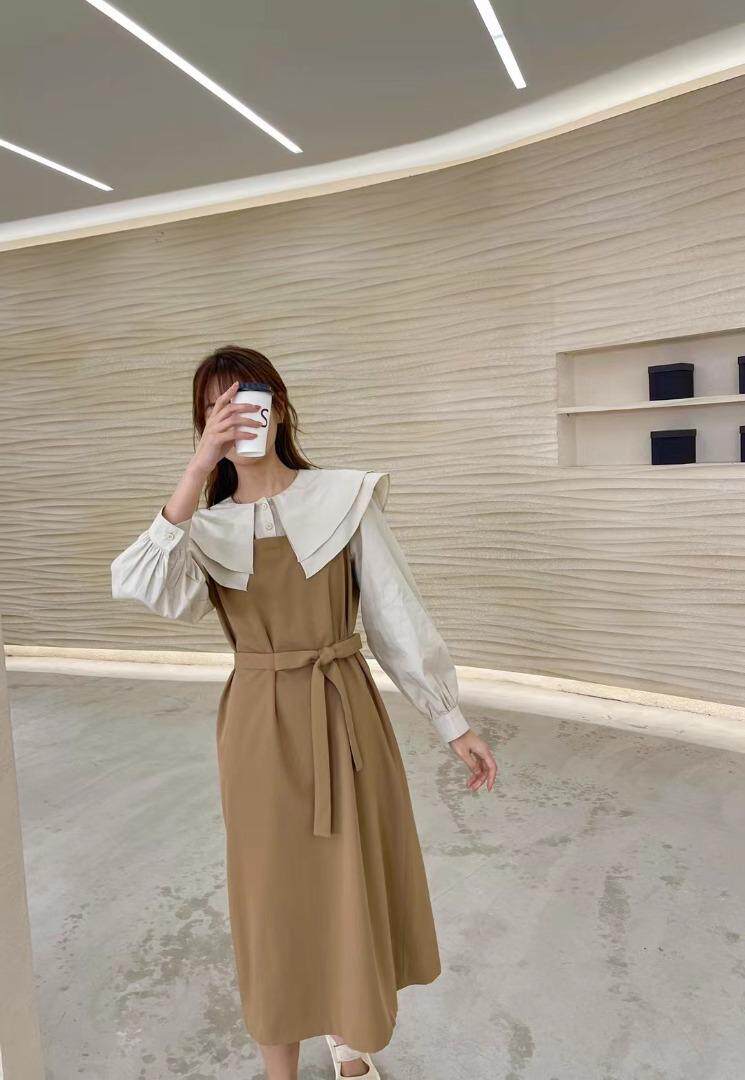 韩式双层娃娃领假两件连衣裙，女装连衣裙，Balance Studio(2F)