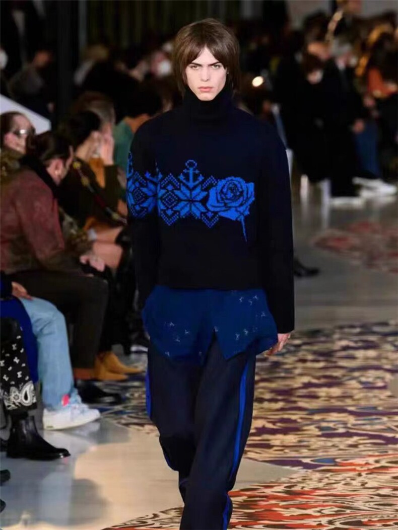 2025年秋季长袖青春流行半高领套头羊毛衫，男装羊毛衫，圣强羊绒