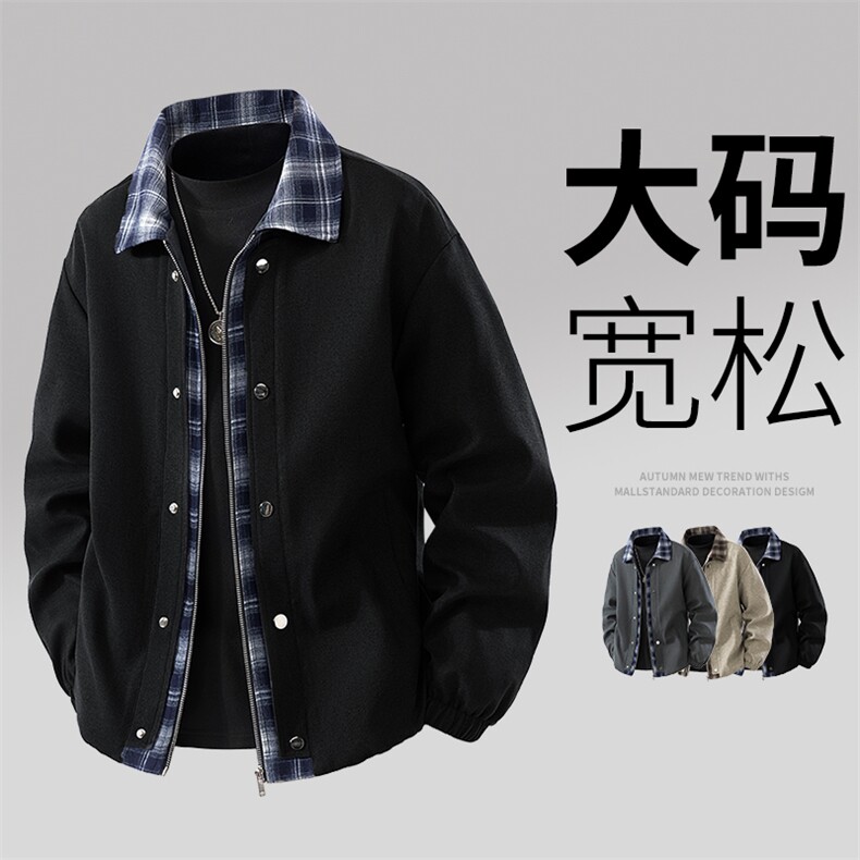 大码男士休闲夹克外套 8561-P75控159大码元图片