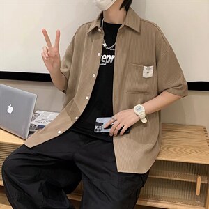 短袖衬衫春款男港风潮流C8803P28图片