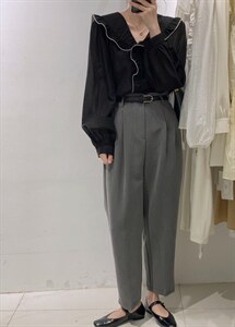 荷叶边小衫图片