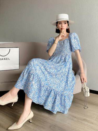 夏季花连衣裙，女装连衣裙，票意情