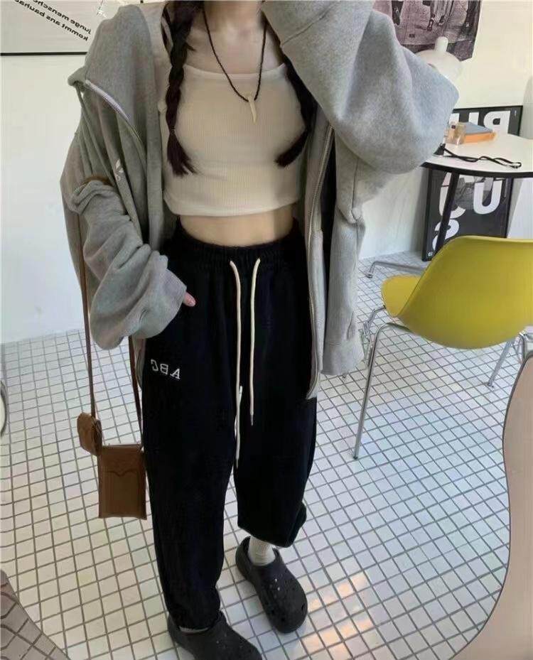 ABC字母卫裤，女装休闲裤，LL+