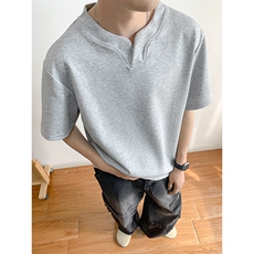 高品质V立领夏季新款男装空气层时尚短袖T恤半袖XZ212-QXS128-P39，男装T恤，星座212